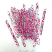 24x Clear with Coloured Glitter Popsicle Sticks Cake Craft Bake Candy Cake