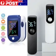 Digital Thermometer IR Forehead Non-touch Temperature Gun Finger Pulse Oximeter