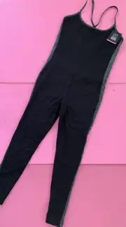 Victoria's Secret M WORKOUT Jumpsuit ROMPER ONE-PIECE SPORTSUIT VSX SPORT Black