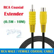RCA Extension Cable M/F Cord Mono Audio Video For Subwoofer Speaker DVD VCD AU