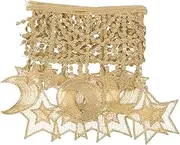 Star Themed Lace Trim with Moon and Star Design Dress Embellishment for Sewing Projects Elegant Embroidery Fringe Ribbon for DIY Clothing and Craft Decor