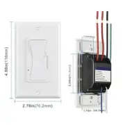 1pc 125V LED 150W Single Pole 3-Way Dimmer Light Switch for LED Incandescent CFL