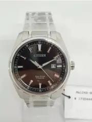 New Mens Citizen 42mm Eco-Drive Super Titanium Black Dial Date Watch $500 W38