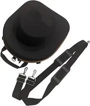 [Hellery] Cowboy Hat Storage Box Hat Case for Travel Handbag Carrying Handle EVA Suitcases Cowboy Hat Organizer Felt Hat Box for Suitcase Panama Hat