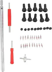 Tire Valve Stem Removal Tool Set Valve Core 4 Way Valve Tool Valve Stem Caps Single Double Heads Valve Core Remover for Motorcycle Bike