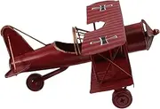 Operitacx Vintage Biplane Model Iron Airplane Decor Retro Aircraft Ornament for Aviation Enthusiasts Metal Craft for Home Office Desk Decoration Classic Vintage Style