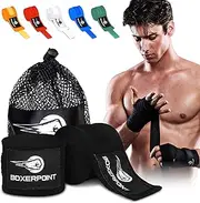 BOXERPOINT 180" Ringside Boxing Wraps for Men and Women | Boxing Hand Wraps for Boxing Gloves Men, Women, Muay Thai, Kickboxing, MMA - Professional Handwraps Breathable Boxing Glove Wraps