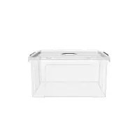 在飛比找ETMall東森購物網優惠-出口外貿塑料手提透明收納箱多功能加厚整理箱衣物儲物箱家用白色