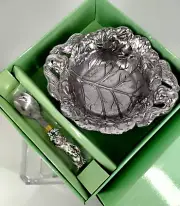 ARTHUR COURT BABY GIFT SET #04-0462 aluminum Peter Rabbit Bunny bowl spoon NIB