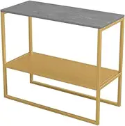 Compact Side Table,Double Storage Table Open Side Cabinet Modern Decorative Table Family Reading Table Sofa End Table Long Marble Coffee Tables,a,65 * 28 * 55Cm Feito na China Comfortable Anniversary