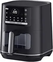 [Braun] MultiFry 5 HF5073, 3-in-1 Air Fryer Oven with 6L Capacity, 80-200° Digital Temperature Control, RealOven Tec, 20 Automatic Programs, Touch Control, Dishwasher Safe Basket, 2000W, Matte Black