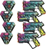 Laser Tag Set of 4, Lazer Tag Game for Kids Indoor & Outdoor Play, Gift Ideas for Kids Teens and Adults, Cool Toys for Teenage Ages 8 9 10 11 12+Year Old Boy & Girls
