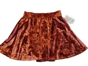 NORDSTROM Crushed Velvet Skater Skirt In Red Syrah XL (14-16) NEW NWT