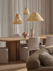 Kasa 1 Light Medium Pendant in Natural Rattan