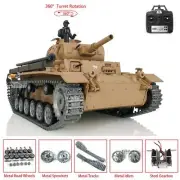 Henglong 1/16 7.0 Panzer III H RC BB IR Tank RTR 3849 Metal Wheels 360° Turret