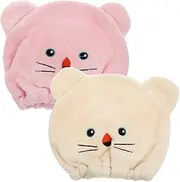CALLARON 2Pcs Coral Fleece Cartoon Hair Drying Towel Wrap Ultra Absorbent Hair Dry Hat for Boys Reduces Friction Damage Soft Skin Friendly