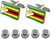 [Select Gifts] Shirt Dress Studs Zimbabwe Flag Cufflinks