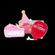 Zippypaws Birthday Box Dog Interactive Soft Toy Pink