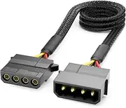 deleyCON 60 cm 4-Pin Molex Extension Cable - MXI Power Supply for PC Components - 4-Pin Molex Male to 4-Pin Molex Female - Black