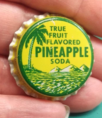 Vintage UNUSED cork lined Soda Pop Bottle Cap NOS True Fruit Pineapple Soda