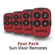 Bundle Pack of 4 x APC Remote Controls - Supplied with Sun Visor Clips (Red)