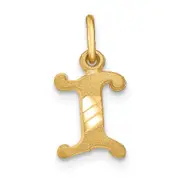 10K Yellow Gold Initial I Charm