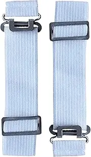 [Kilt Emporium] Scottish Highland White Elasticated Kilt Hose Socks Garters with Heavy Metal Buckle - Adjustable, Durable Pair, White