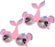 [CALLARON] 2Pcs Mermaid Themed Eyeglasses Vibrant Party Favors for Beach Parties Photo Booth Props and Dance Costumes Fun Summer Decorations