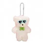 Cute Plush Bear Keychain Cartoon Blush Bear Pendant Keyring Animal Toy Couple Key Rings Hanging Ornament for Phone Yellow