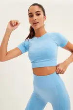 Blue Seamless Activewear Singlet Basic Top - Size L, Women's Aw Top