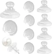 [CWWYQ] 10 Pcs Silicone Earring Backs, Clear Earrings Safety Back, Clutch Earring Pad, Droopy Heavy Comfort Rubber Earrings Backs for Studs Safety Back Stoppers for Women Men