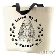 Loved By A Cocker Spaniel Tote Bag New MADE IN USA