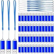 Hoteam 50 Pack USB 2.0 Flash Drives Bulk Blue Portable Thumb Drive with Hat USB Sticks Bulk with 50 Pcs Lanyards for Data Storage File Sharing Commercial Gift(4GB)
