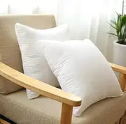 A Pair of Aus Made Cotton Cover/Polyester Filling Euro Square Cushion Pillow Inserts (45x45cm, White)