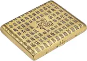 [ARKCHIU] Cigarette Case, Hold 20 Cigarette, Vintage Copper Case Smoking Box, Portable Carrying Box Gold,One Size