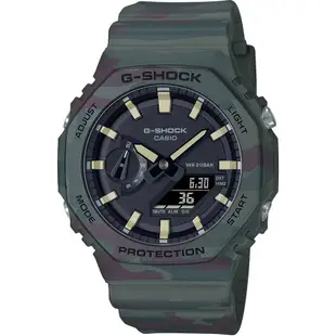 CASIO 卡西歐 G-SHOCK 迷彩農家橡樹 八角電子錶 套錶 GAE-2100WE-3A