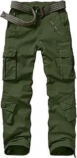 Raroauf Women's Causal Cotton Cargo Pants Military Combat Workwear Capri Pants with 8 Pockets
