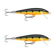 2x Rapala 7cm Original Floating Minnow Hard Body Fishing Lures - Perch