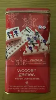 Sealed 2001 Wooden Games 7 Brainteasers By Target Come In Tin COMPLETE