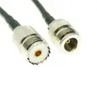 RG58 SO239 UHF Female to N Female Jack Crimp RF Connector Cable Jumper Lot