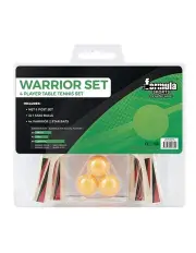[Formula Sports] Table Tennis or Ping Pong Warrior 4 Player Set with Bats/Balls