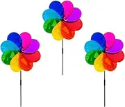 Cabilock Outdoor Lawn Decor 3pcs Bird Reflective Pinwheels Garden Wind Spinners Windmills Sparkly Holographic Pin Wheel Spinners Outdoor Decoration for Lawn Patio Kids Outdoor Playset