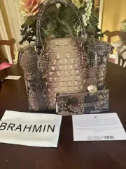 NWT Brahmin Diamondback OMBRÉ HANDBAG Hard To Find RARE & Credit Card Wallet