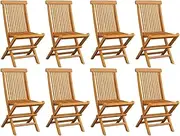 Garden Chair Folding Garden Chairs 8 pcs Solid Teak Wood Patio Seating