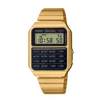 在飛比找PChome24h購物優惠-【CASIO 卡西歐】重金屬感計算機數位顯示腕錶-復古金/C