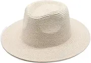 [BABESA] Straw Cowboy Hat,Out Beach Hat,Woven Sun Hat,Summer Sun Hats New Summer Men's and Women's Unisex Sunshade Straw Hat Fashion Sunscreen UV Resistant Straw Hat Woven Panama Hat (Color : Navy) (Color : P