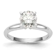 14k White Gold 1/2 Ct. VS/SI+ G+ Lab Grown Diamond Lightweight Knife Edge Round 4 Prong Solitaire Engagement Ring