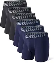 [Separatec] Men's Boxer Shorts Bamboo Rayon Underwear Ball Support Pouch Underwear Multiple