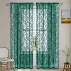 Home Decor Window Decoration Green Lace Curtain Versatile Use Vivid Green Color