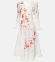 [Zimmermann] Zimmermann Crush embellished linen midi dress AU 12 red